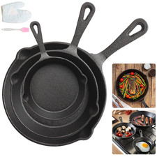 Set of 3 Cast Iron Non Stick