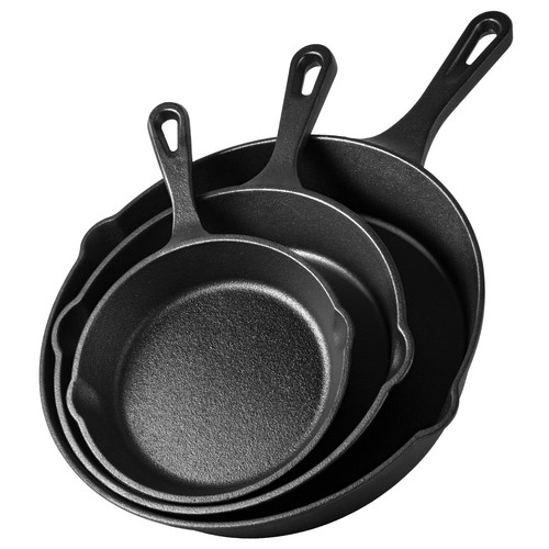 Cast iron skillet set piece - iron, 3