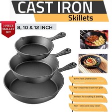 Set of 3 Cast Iron Non Stick