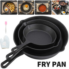 Set of 3 Cast Iron Non Stick