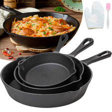 Set of 3 Cast Iron Non Stick