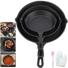 3pc Cast Iron Frying Pan