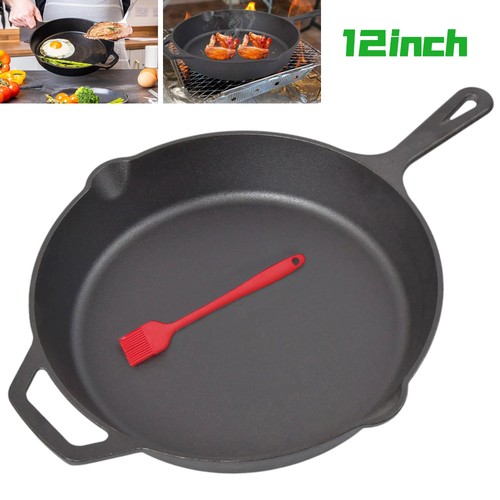 Cast iron griddle frying - 12",